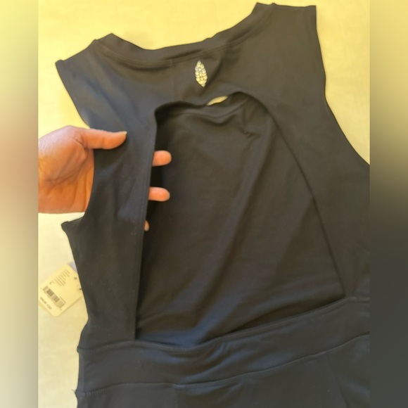 Free People Movement Easy Does It Black athletic mini Dress NWT Sz-L AA1 - Picture 10 of 15
